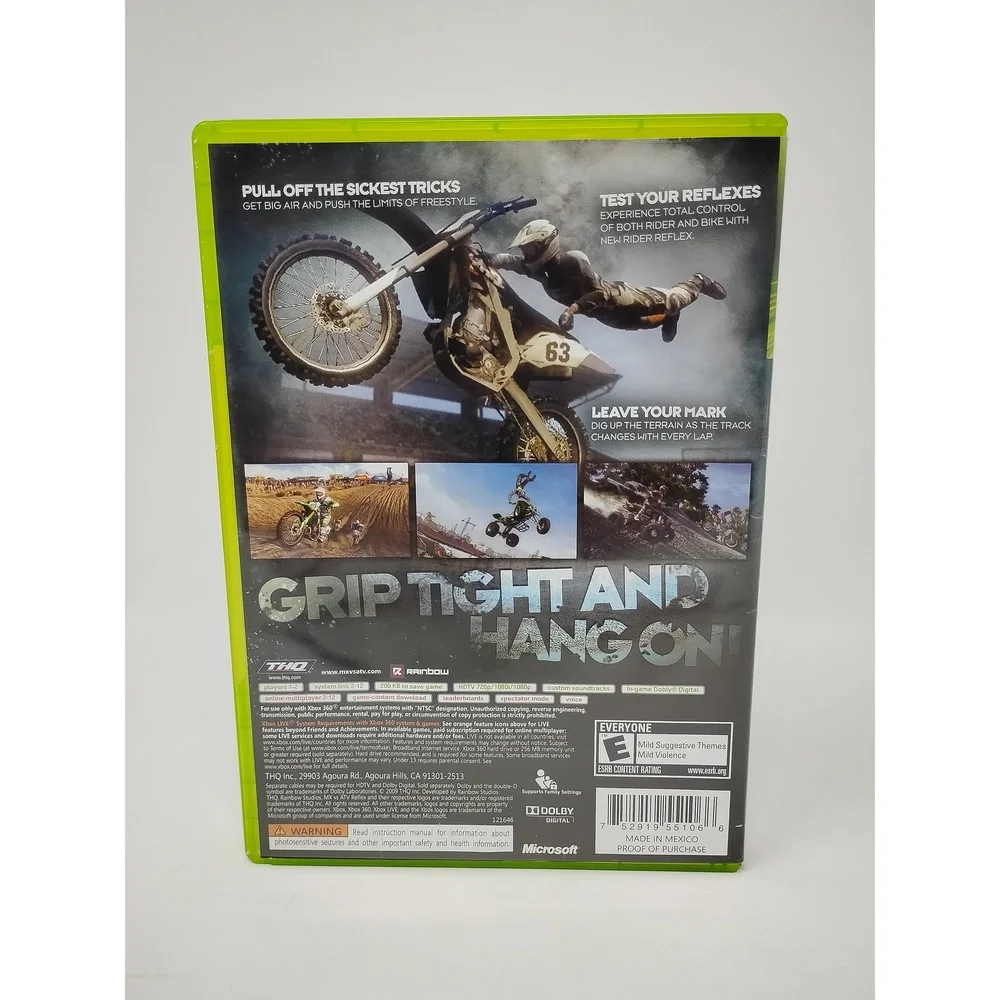 MX vs ATV Reflex Xbox 360 Game Offroad Motocross ATV Freestyle Racing Simulator
